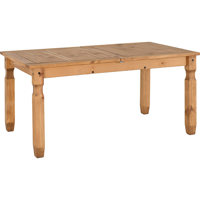 Corona Extending Dining Table In Distressed Waxed Pine - Click Image to Close